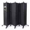 Paravent interieur separateur avec roue 6 panneaux autoportant pliable 340 x 30 x 171 cm Anthracite - VOUNOT FR