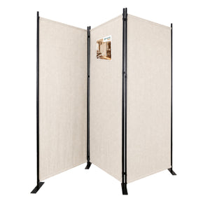 Paravent interieur separateur 3 panneaux autoportant pliable 262 x 30 x 173 cm Beige