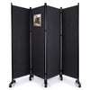 Paravent interieur separateur avec roue 4 panneaux autoportant pliable 228x 30 x 171 cm Anthracite - VOUNOT FR