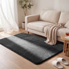 Tapis de salon poils ras doux antiderapant 120x160cm uni anthracite - VOUNOT FR