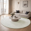 Tapis de salon poils ras doux antiderapant ф200cm uni crème - VOUNOT FR
