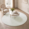 Tapis de salon poils ras doux antiderapant ф160cm uni crème - VOUNOT FR