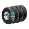 Lot de 4 Roue gonflable robuste 3.50-4 pour chariot brouette alesage 16mm 260x85mm metal - VOUNOT FR