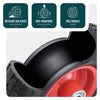 Lot de 4 Roue gonflable robuste 3.50-4 pour chariot brouette alesage 16mm 260x85mm metal Noir/Rouge - VOUNOT FR