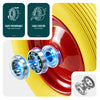 Lot de 4 Roue increvable 4.80/4.00-8 en PU pour brouette diable alesage 20mm 392x92 mm Jaune - VOUNOT FR