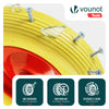 Lot de 4 Roue increvable 4.80/4.00-8 en PU pour brouette diable alesage 20mm 392x92 mm Jaune - VOUNOT FR