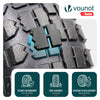 Lot de 4 Roue gonflable robuste 3.50-4 pour chariot brouette alesage 16mm 260x85mm metal - VOUNOT FR