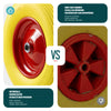 Lot de 4 Roue increvable 4.80/4.00-8 en PU pour brouette diable alesage 20mm 392x92 mm Jaune - VOUNOT FR