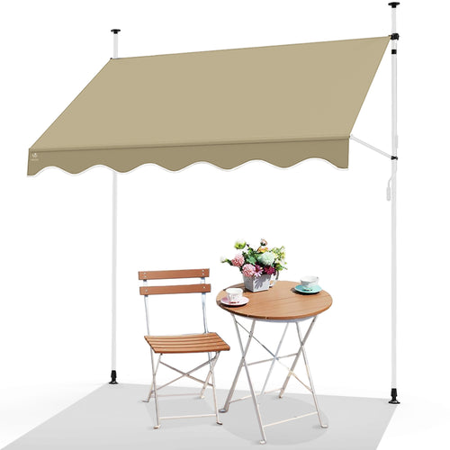 Auvent retractable manuel sans percage 250cm beige - VOUNOT FR