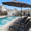 Parasol Jardin Double Aluminium 270 x 460 cm gris - VOUNOT FR