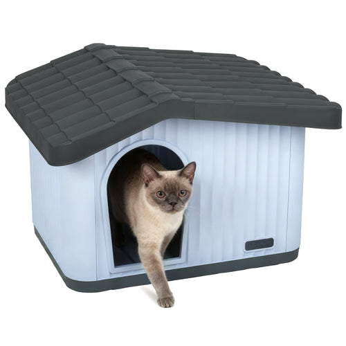 Maison pour chat chien plastique interieur exterieur 60x51x41cm Blanc
