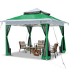 Tonnelle de jardin exterieure pliable avec moustiquaire Pop up 3.6x3.6m vert - VOUNOT FR