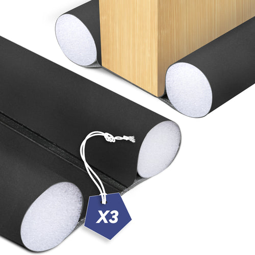 Lot de 3 Boudins de Porte Isolants coupe froid Découpables 96cm Noir - VOUNOT FR