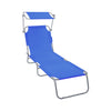 Chaise longue pliante avec pare soleil bleu - VOUNOT FR