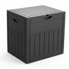 Coffre de Rangement Exterieur 126L en PP 56x43x53CM Style Bois Noir - VOUNOT FR