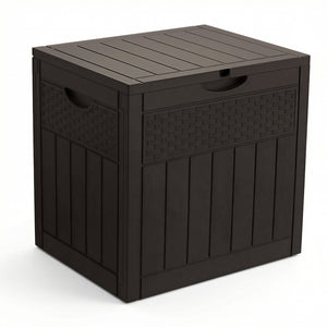 Coffre de Rangement Exterieur 126L en PP 56x43x53CM Style Polyrotin Marron - VOUNOT FR