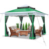 Tonnelle de jardin exterieure pliable avec moustiquaire 3.6x3.6m vert - VOUNOT FR