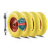 Lot de 4 Roue increvable 4.80/4.00-8 en PU pour brouette diable alesage 20mm 392x92 mm Jaune - VOUNOT FR