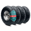 Lot de 4 Roue gonflable robuste 3.5-4 pour chariot brouette alesage 16mm 260x85mm metal - VOUNOT FR