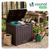 Coffre de Rangement Exterieur 126L en PP avec Système de Verrouillage 56x44x53CM Marron - VOUNOT FR