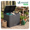 Coffre de Rangement Exterieur 126L en PP avec Système de Verrouillage 56x44x53CM Anthracite - VOUNOT FR