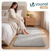 Tapis de salon poils ras doux antiderapant 120x160cm uni gris - VOUNOT FR