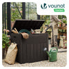 Coffre de Rangement Exterieur 126L en PP 56x43x53CM Style Bois Marron - VOUNOT FR