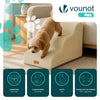 Escalier pour chien et chat en mousse haute densite et housse lavable 57x40x40cm beige - VOUNOT FR