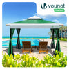 Tonnelle de jardin exterieure pliable avec moustiquaire 3.6x3.6m vert - VOUNOT FR
