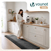 Tapis de salon poils ras doux antiderapant 60x180cm uni anthracite - VOUNOT FR