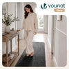 Tapis de salon poils ras doux antiderapant 80x200cm uni anthracite - VOUNOT FR