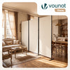 Paravent interieur separateur 3 panneaux autoportant pliable 262 x 30 x 173 cm Beige - VOUNOT FR