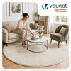 Tapis de salon poils ras doux antiderapant ф200cm uni beige - VOUNOT FR