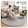 Tapis de salon poils ras doux antiderapant ф200cm uni gris - VOUNOT FR