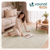 Tapis de salon poils ras doux antiderapant 160x230cm uni beige - VOUNOT FR