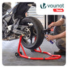 Bequille Moto roue arriere charge max 390 kg acier Rouge - VOUNOT FR