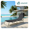 Chaise longue pliante avec pare soleil noir - VOUNOT FR