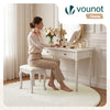 Tapis de salon poils ras doux antiderapant ф160cm uni crème - VOUNOT FR