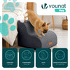 Escalier pour chien et chat en mousse haute densite et housse lavable 40x40x30cm gris - VOUNOT FR