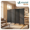 Paravent interieur separateur avec roue 4 panneaux autoportant pliable 228x 30 x 171 cm Anthracite - VOUNOT FR