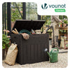 Coffre de Rangement Exterieur 126L en PP 56x43x53CM Style Polyrotin Marron - VOUNOT FR