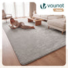 Tapis de salon poils ras doux antiderapant 240x340cm uni gris - VOUNOT FR