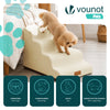 Escalier pour chien et chat en mousse haute densite et housse lavable 72x40x50cm beige - VOUNOT FR