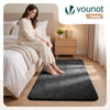 Tapis de salon poils ras doux antiderapant 120x160cm uni anthracite - VOUNOT FR