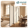 Paravent interieur separateur 4 panneaux autoportant pliable 228 x 30 x 164 cm Beige - VOUNOT FR