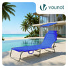 Chaise longue pliante avec pare soleil bleu - VOUNOT FR