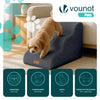 Escalier pour chien et chat en mousse haute densite et housse lavable 57x40x40cm gris - VOUNOT FR