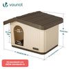 Maison pour chat chien plastique interieur exterieur 75x63x51cm Beige - VOUNOT FR