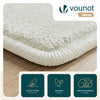 Tapis de salon poils ras doux antiderapant 60x180cm uni crème - VOUNOT FR