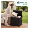 Coffre de Rangement Exterieur 126L en PP 56x43x53CM Style Polyrotin Marron - VOUNOT FR